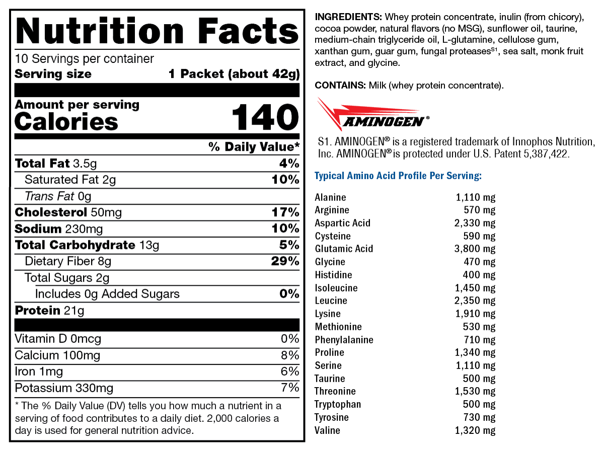 FIT Food® Lean Whey Creamy Chocolate No Added Sugar, No Stevia 10 Servings