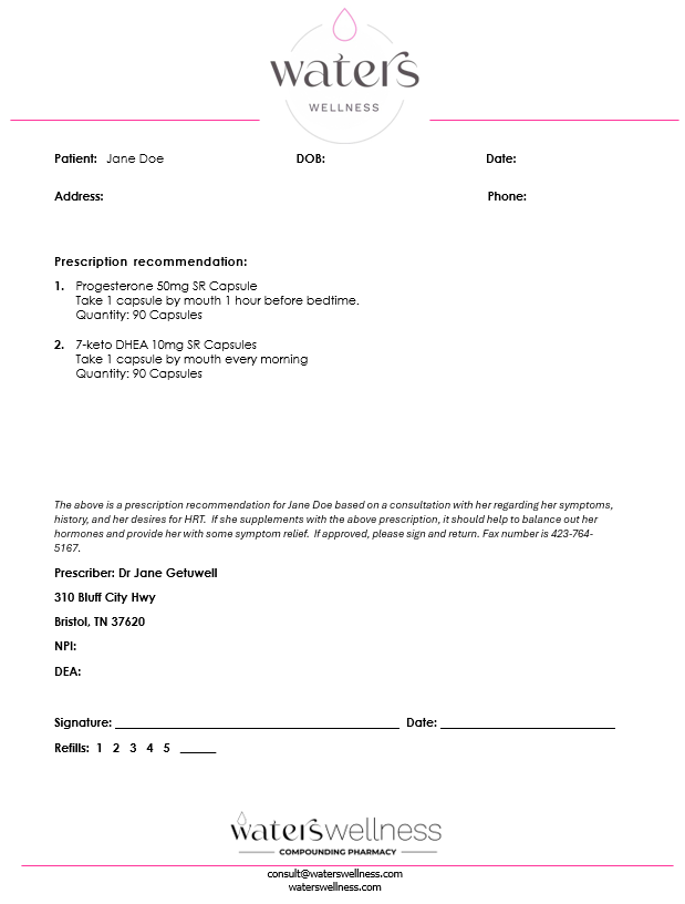 Hormone Testing Kit & Pharmacist Recommendation