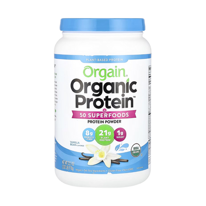 Organic Protein + Superfoods Protein Powder Plant Based Vanilla Bean 18 Servings