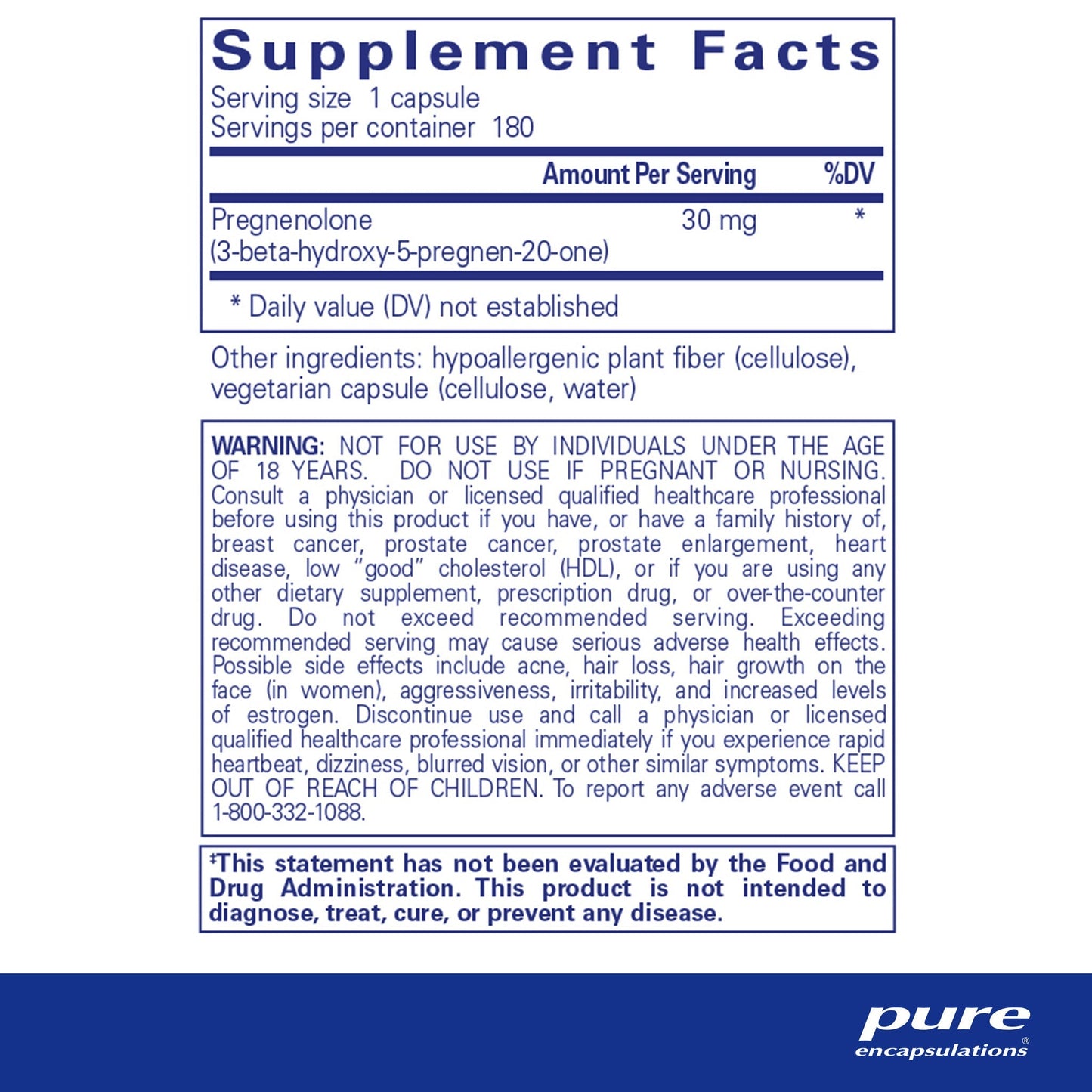 Pregnenolone 30 mg.