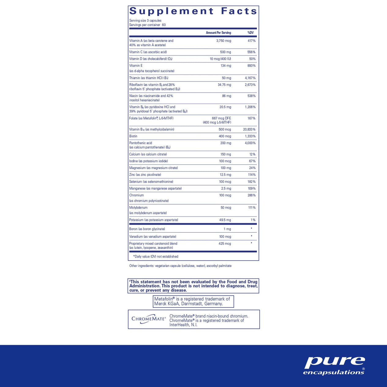 Nutrient 950 A without copper & iron