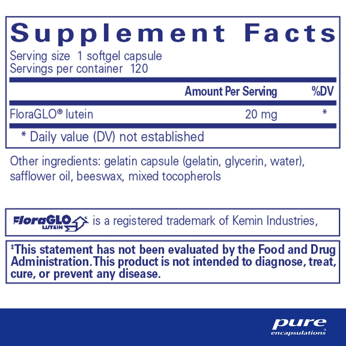 Lutein 20 mg.