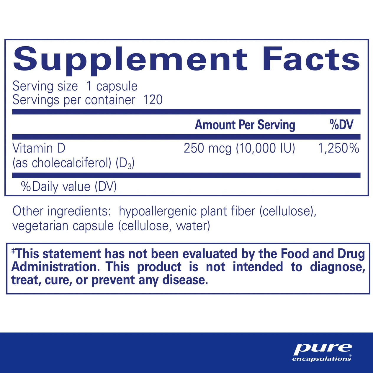 Vitamin D3 250 mcg (10,000 IU)